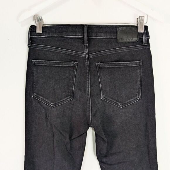 Aritzia Denim Forum The Nico Washed Black Mid Rise Skinny Crop Raw Hem Jeans - Picture 6 of 8